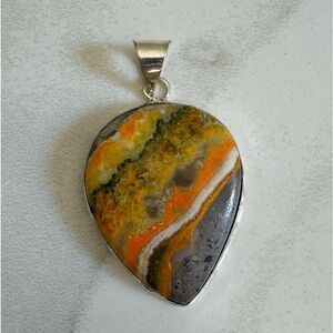 New Bumblebee Jasper Pendant. Gorgeous colors. 2 1/4” long. Never worn.